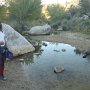 ein Wasserpfütze in der Wüste